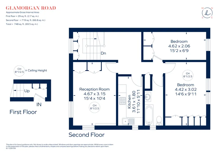 Floorplan 1 for Glamorgan Road, Hampton Wick, KT1