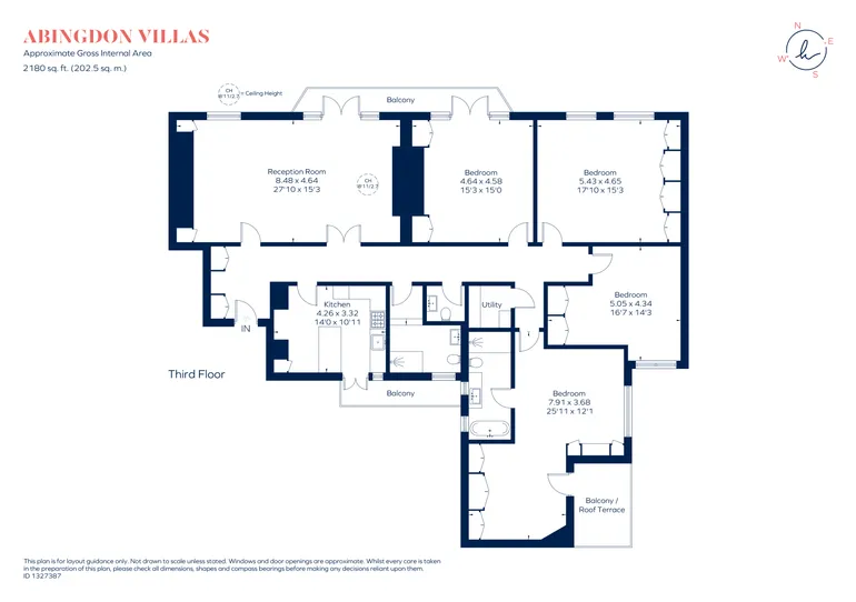 Floorplan 1 for Abingdon Villas London W8