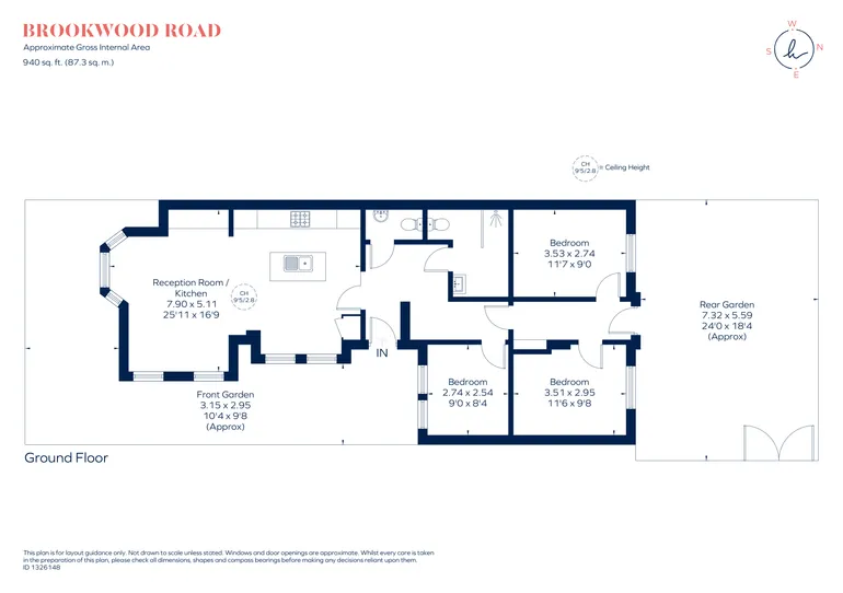 Floorplan 1 for Brookwood Road, London, SW18