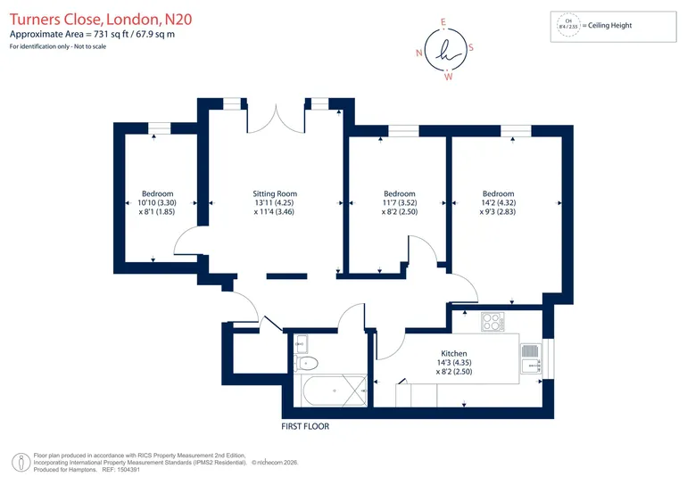 Floorplan 1 for 1 Turners Close, Whetstone, N20