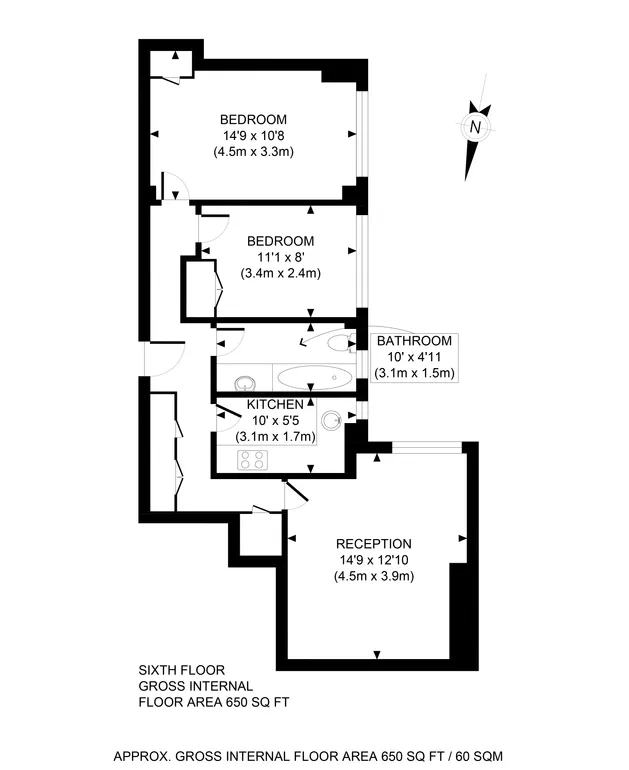 Floorplan 1 for Vicarage Gate London W8