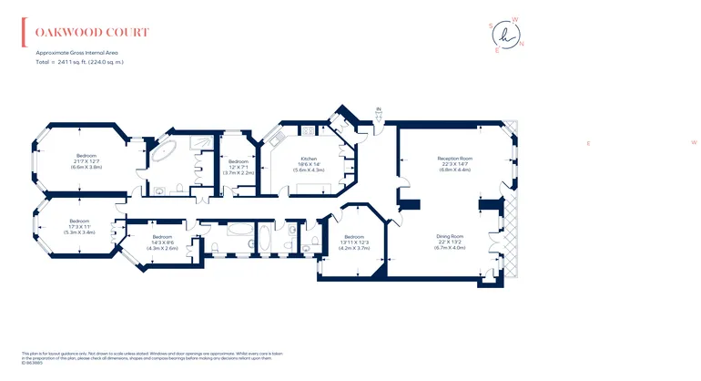 Floorplan 1 for Oakwood Court London W14