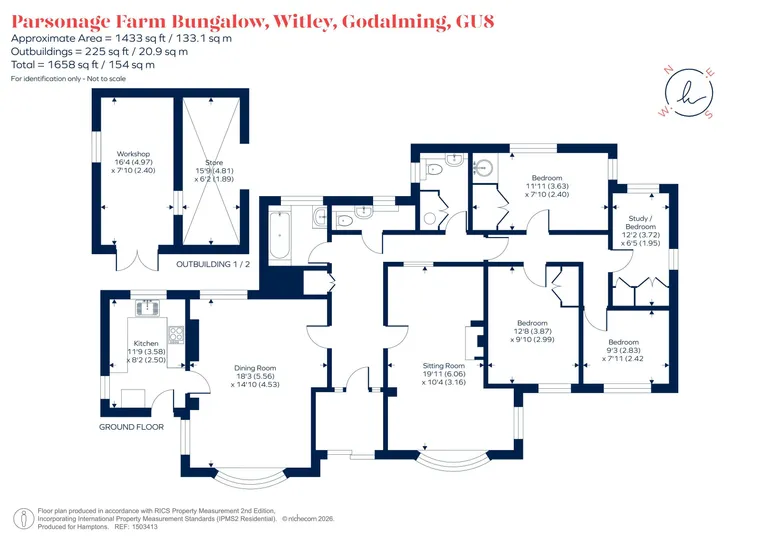 Floorplan 1 for Church Lane, Witley, GU8
