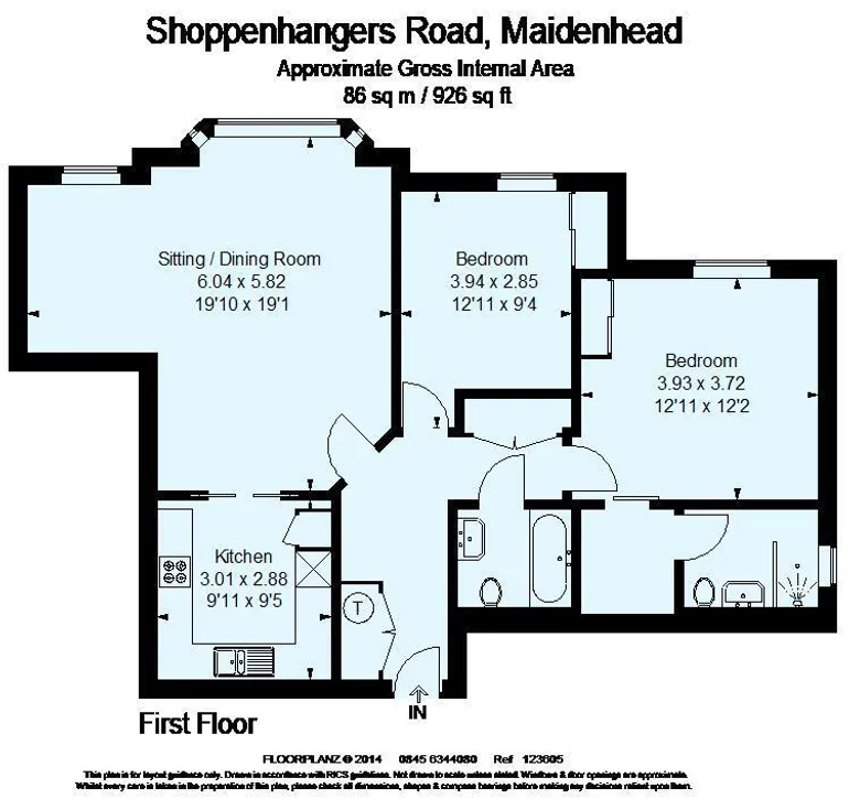 Floorplan 1 for Shoppenhangers Road Maidenhead SL6
