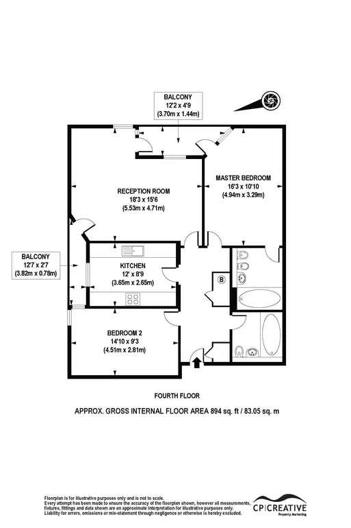 Floorplan 1 for Cuba Street, E14