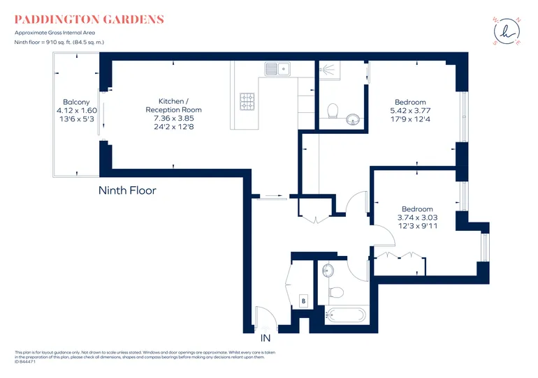 Floorplan 1 for Dahlia House Paddington W2