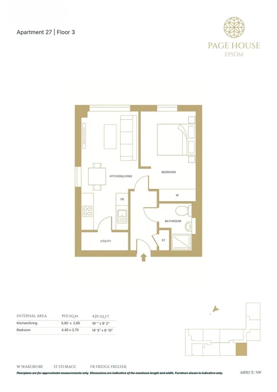 Floorplan 1 for Page House, East Street, Epsom, KT17