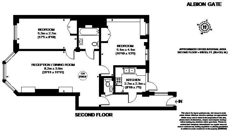 Floorplan 1 for Albion Gate Hyde Park W2
