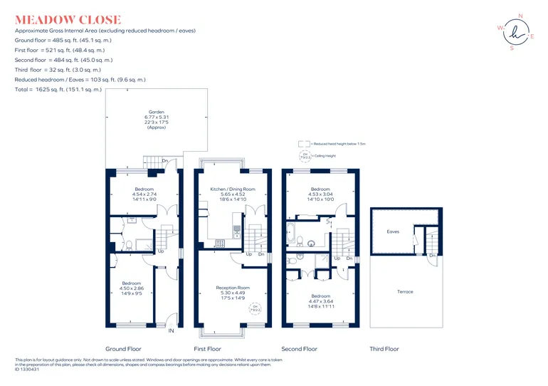 Floorplan 1 for Meadow Close Richmond TW10