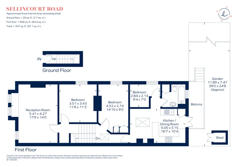 Floorplan 1 for Sellincourt Road, London, SW17