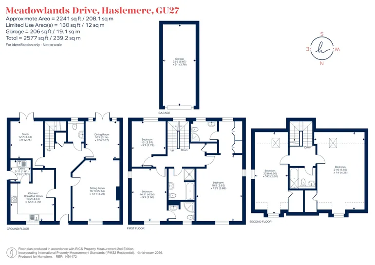 Floorplan 1 for Meadowlands Drive, Haslemere, GU27