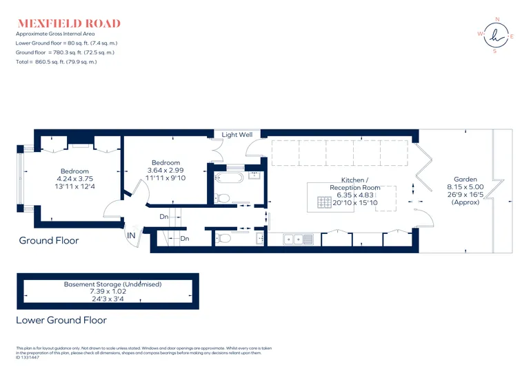 Floorplan 1 for Mexfield Road, London, SW15