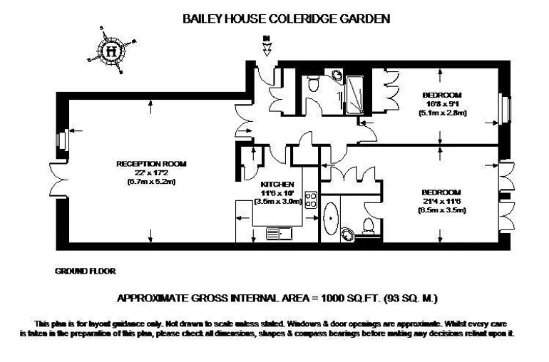 Floorplan 1 for Coleridge Gardens London SW10