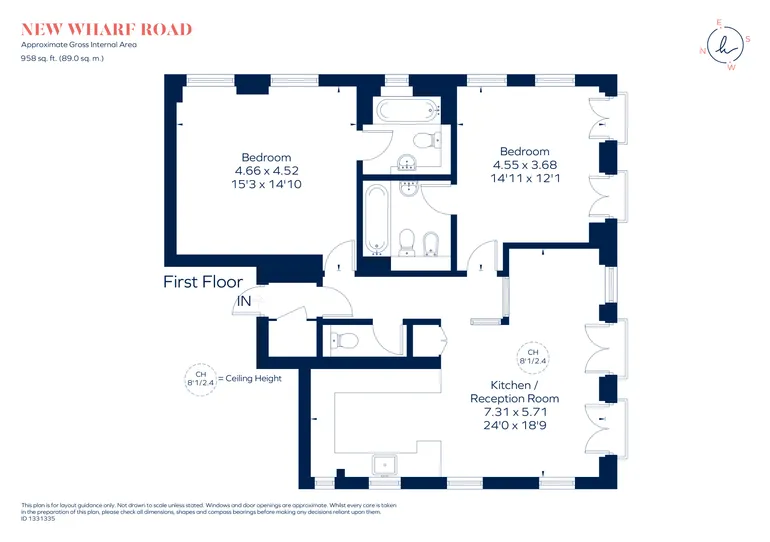 Floorplan 1 for New Wharf Road London N1