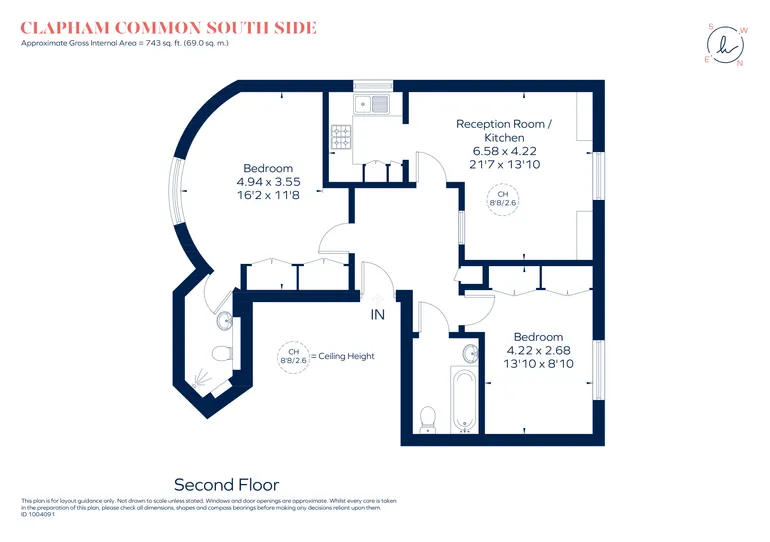Floorplan 1 for Clapham Common South Side London SW4