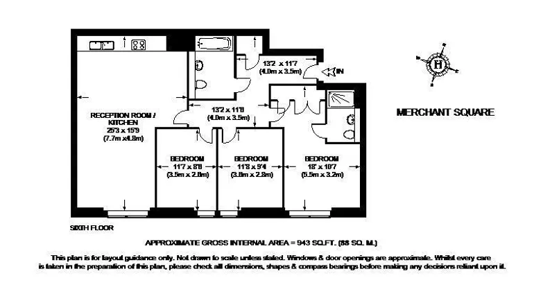 Floorplan 1 for Merchant Square Paddington W2