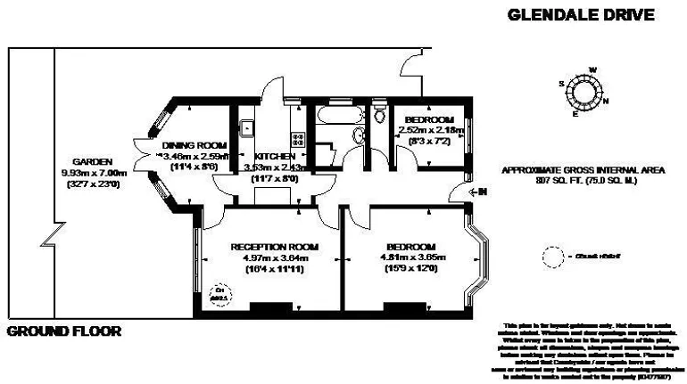 Floorplan 1 for Glendale Drive London SW19
