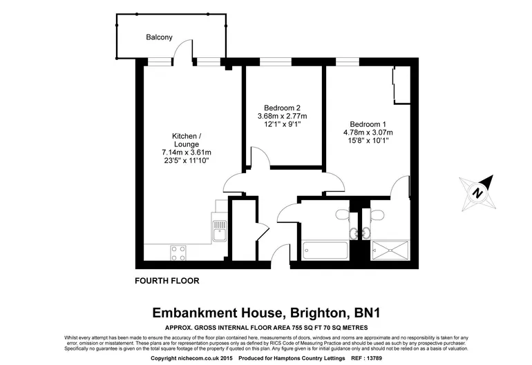 Floorplan 1 for Fleet Street Brighton BN1