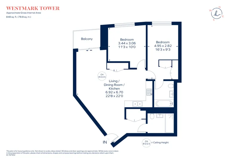 Floorplan 1 for Westmark Tower Paddington W2