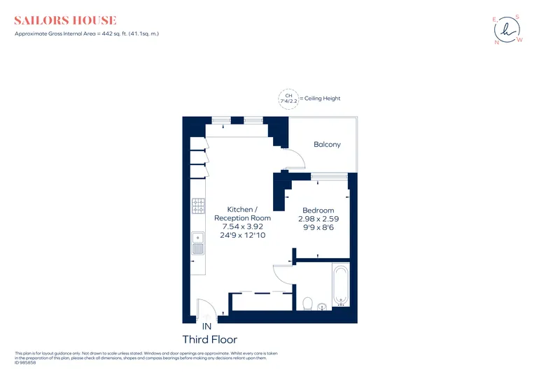 Floorplan 1 for Sailors House, E14