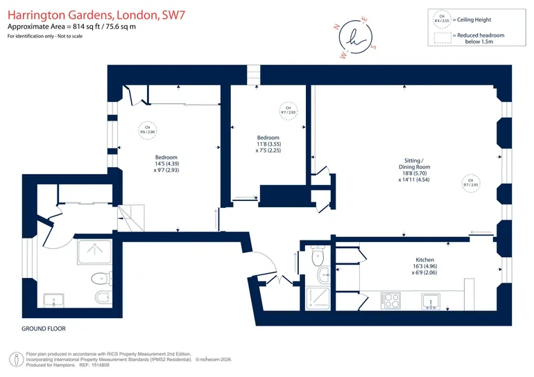 Floorplan 1 for Harrington Gardens South Kensington SW7