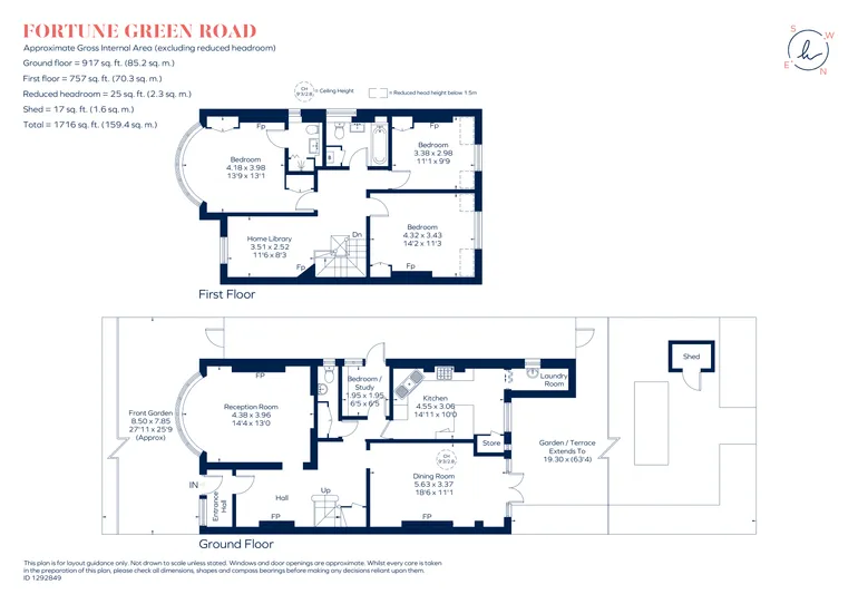 Floorplan 1 for Fortune Green Road, London, NW6