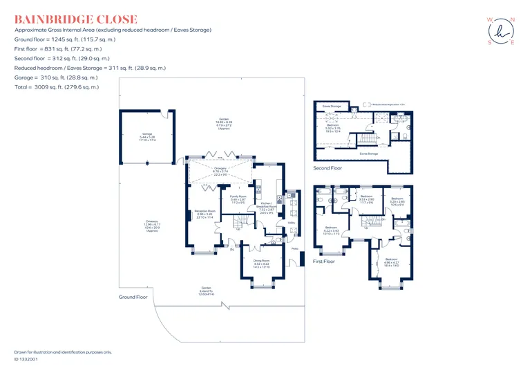 Floorplan 1 for Bainbridge Close, Richmond, TW10
