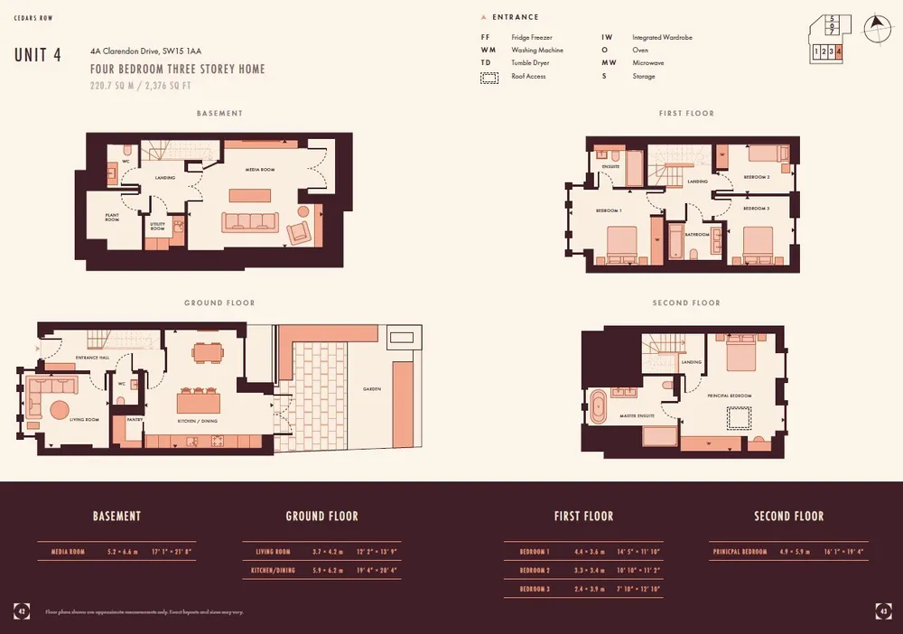 Floorplan for Cedars Row, Clarendon Drive, London, SW15