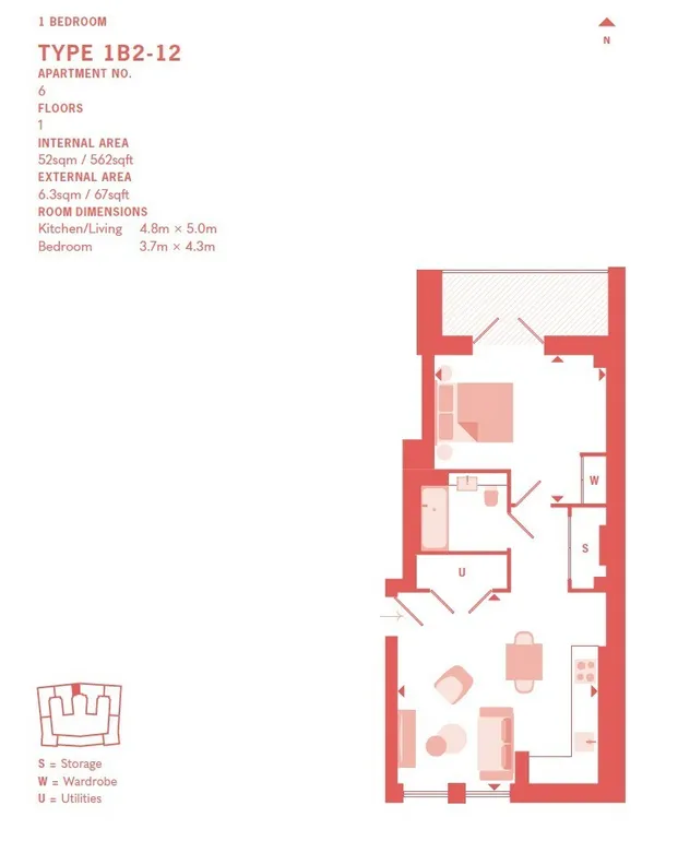 Floorplan 1 for Plot 6 The Pages High Road, Wembley, HA9