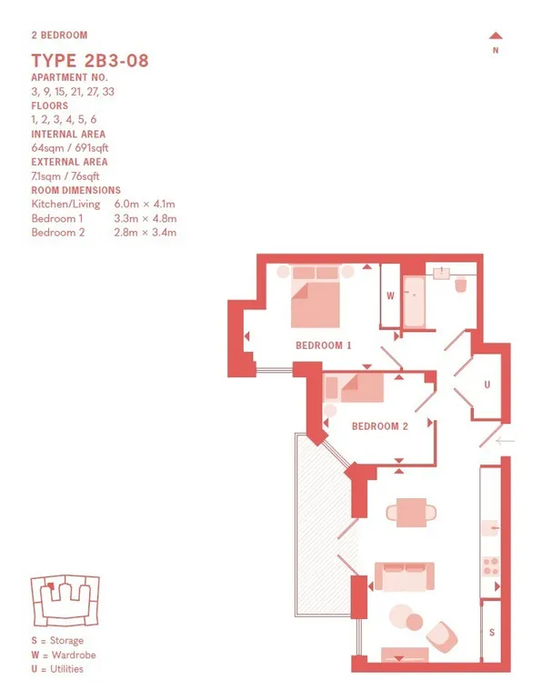 Floorplan 1 for Plot 3 The Pages High Road, Wembley, HA9