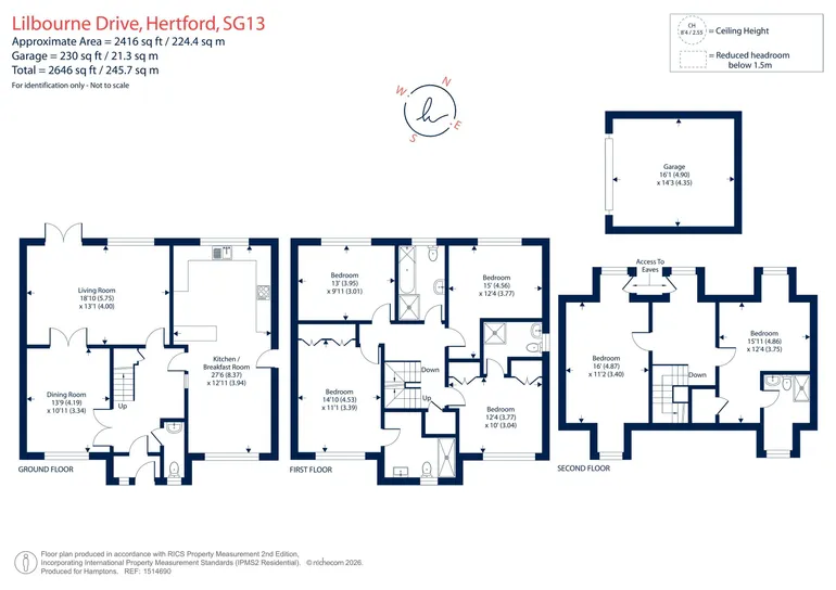 Floorplan 1 for Lilbourne Drive, Hertford, SG13