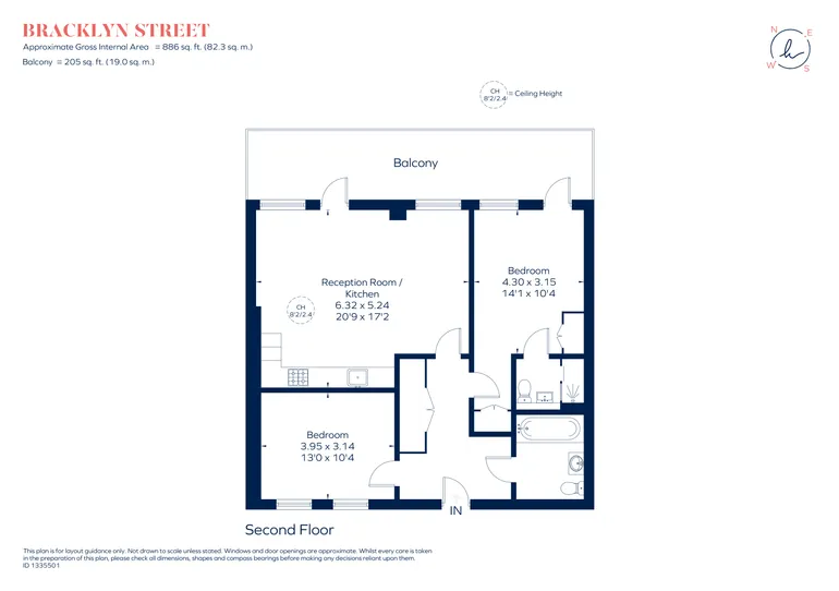 Floorplan 1 for Bracklyn Street, London, N1