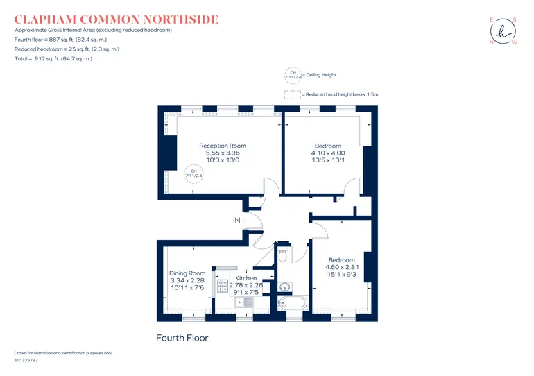 Floorplan 1 for Clapham Common North Side, London, SW4
