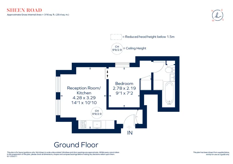 Floorplan 1 for Sheen Road, Richmond, TW10