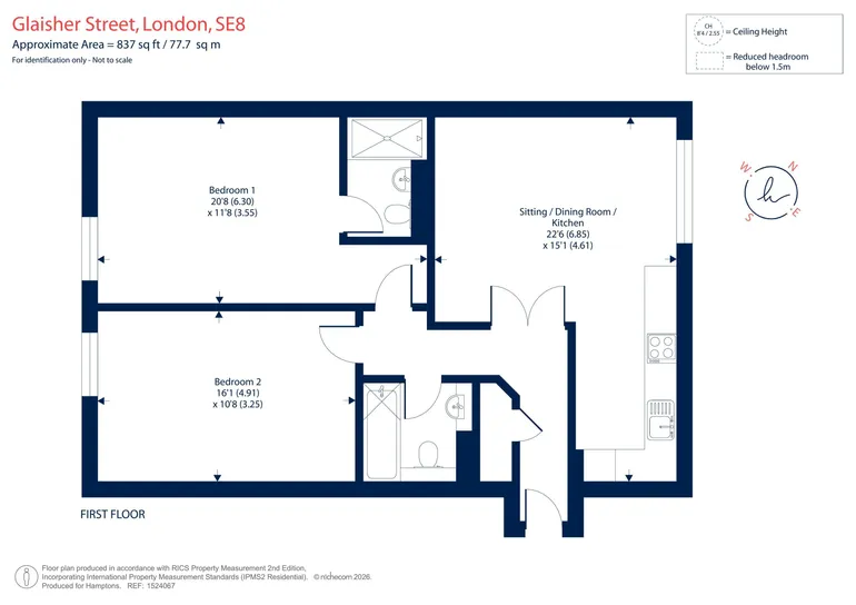 Floorplan 1 for Glaisher Street London SE8