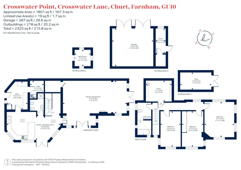 Floorplan 1 for Crosswater Lane, Churt, Farnham, GU10