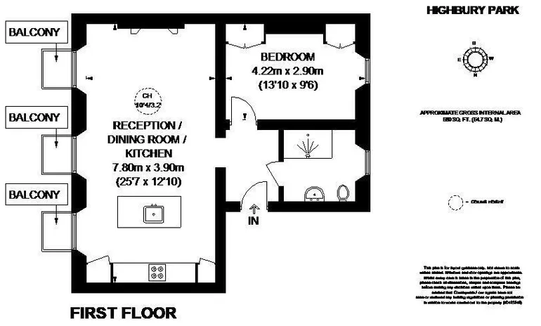 Floorplan 1 for Highbury Park London N5