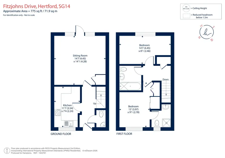 Floorplan 1 for Fitzjohns Drive, Hertford, SG14