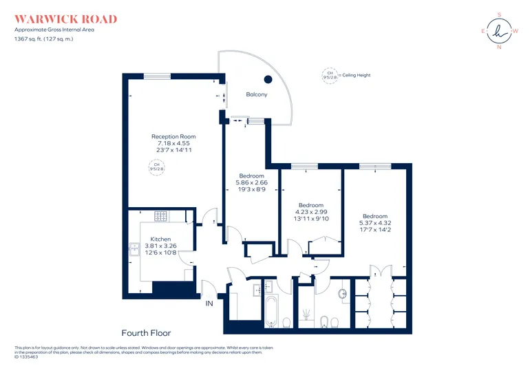 Floorplan 1 for Warwick Road, London, W14