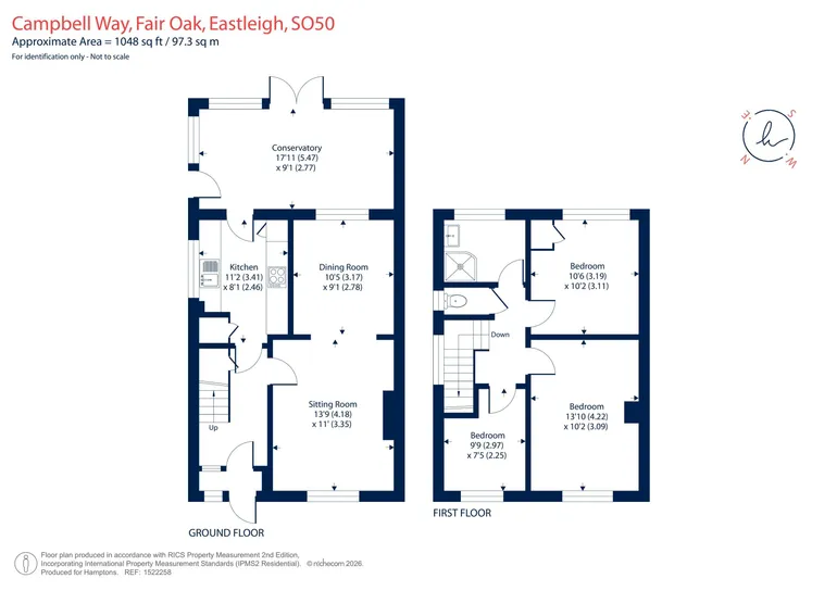 Floorplan 1 for Campbell Way Eastleigh SO50