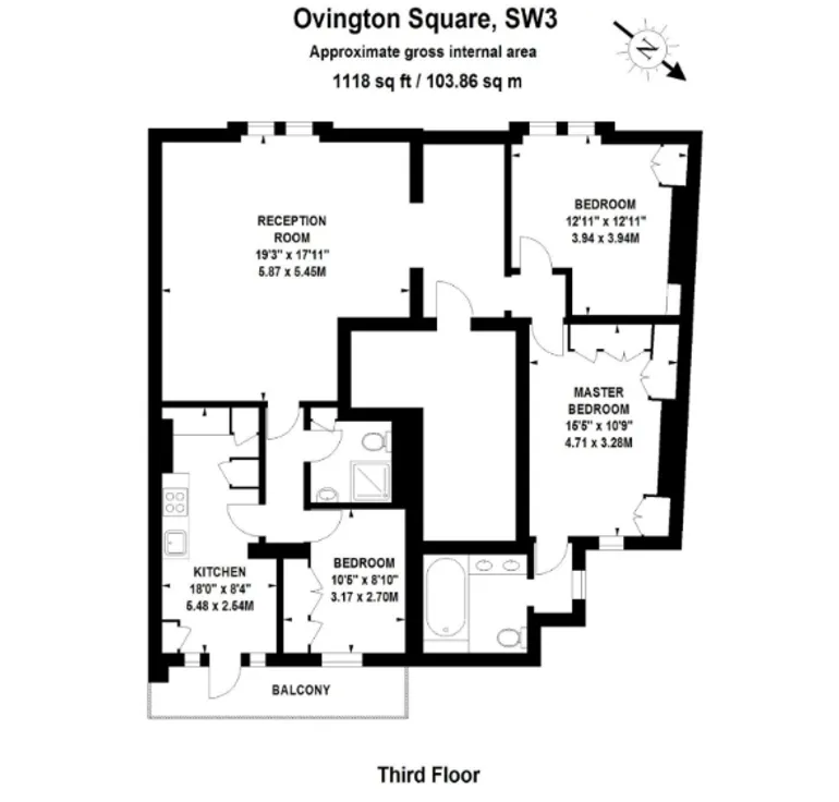 Floorplan 1 for Ovington Square Knightsbridge SW3