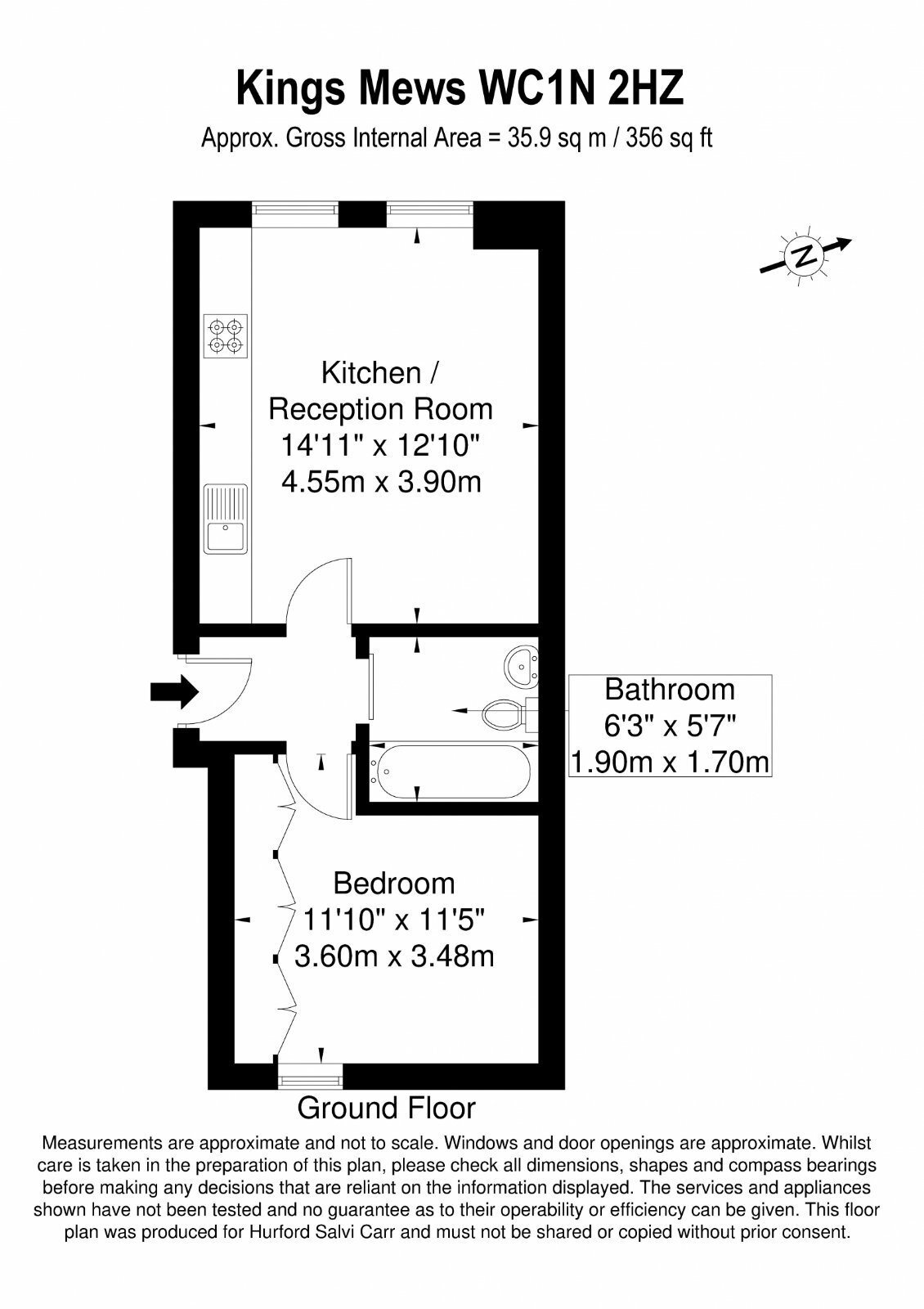 Kings Mews, Bloomsbury, London, WC1N floorplan