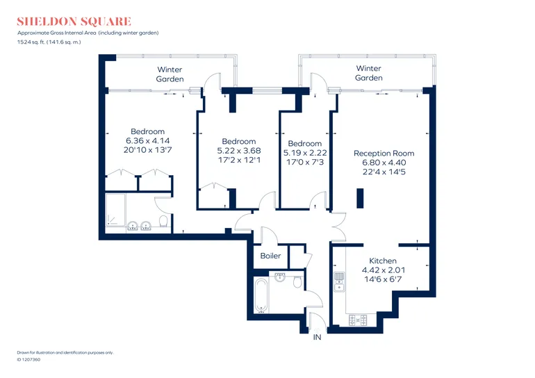 Floorplan 1 for Sheldon Square, London, W2