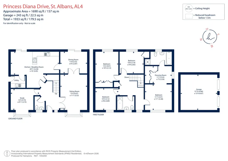 Floorplan 1 for Princess Diana Drive St. Albans AL4