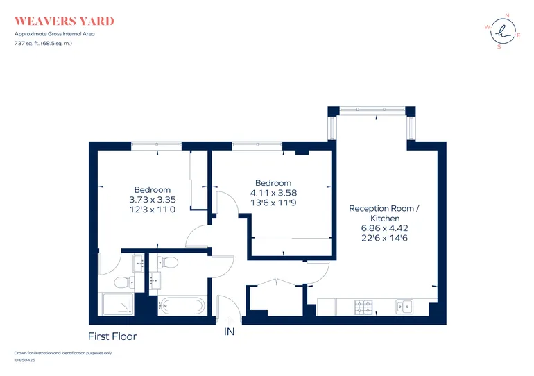 Floorplan 1 for Purl House, 11 Market Street Newbury RG14