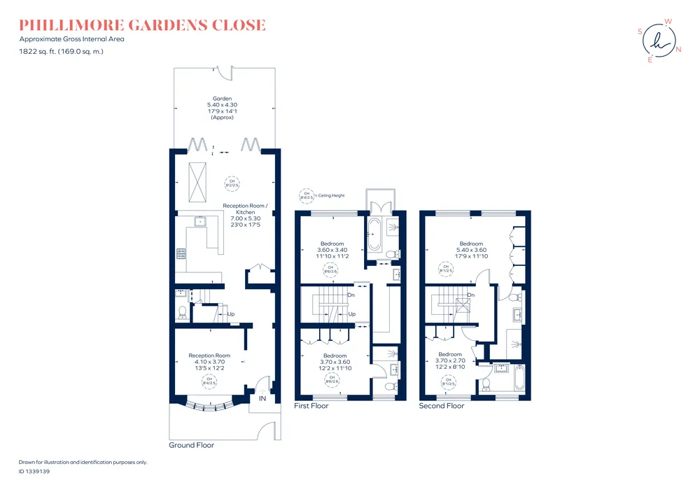 Floorplan for Phillimore Gardens Close, London, W8