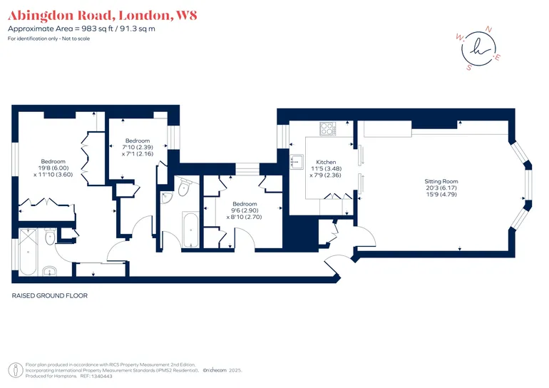 Floorplan 1 for Abingdon Road, London, W8