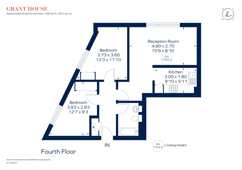Floorplan 1 for Grant House, SW9