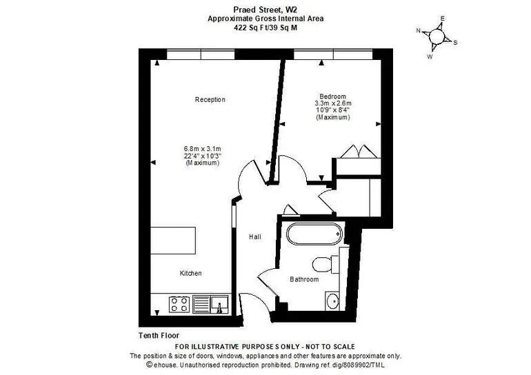 Floorplan 1 for Balmoral Apartments Praed Street Paddington W2