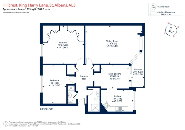 Floorplan 1 for Hillcrest, King Harry Lane, St. Albans, AL3